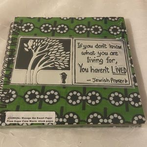 New ICONZ Blank JOURNAL African Batik Fabric cover Jewish Proverb Quote Plate